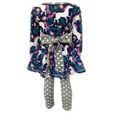 "Kara" Unicorn Polka Dot Dress Leggings Set