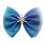 Frozen Inspired 4" Glitter Hair Bow Clip