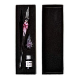 Glass Calligraphy Pen Set with Ink and Pen Rest
