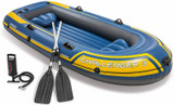 Intex Challenger 3 Inflatable Boat Set with Pump and Oars