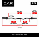 CAP Barbell Olympic EZ Curl Bar OB-47B Barbell Brand