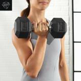 AmazonBasics 25 lb Rubber Encased Hex Dumbbell