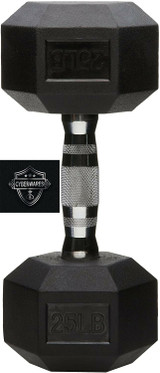 AmazonBasics 25 lb Rubber Encased Hex Dumbbell