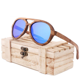 Zebra Wood Aviator Sunglasses
