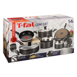 T-fal E918SE Ultimate Hard Anodized Nonstick 14 Piece Cookware Set, Dishwasher Safe Pots and Pans Set, Black