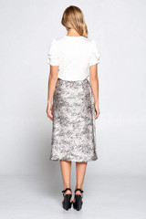 Leopard Print Satin Midi Skirt