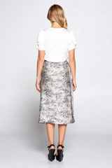 Leopard Print Satin Midi Skirt