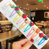 1Set Girls Cute Cartoon Animal Fruit Colorfur Hairpins Children Sweet Hair Clip Barrettes Headband Kids Fashion Hair Accessories