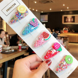 1Set Girls Cute Cartoon Animal Fruit Colorfur Hairpins Children Sweet Hair Clip Barrettes Headband Kids Fashion Hair Accessories
