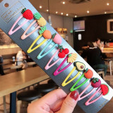 1Set Girls Cute Cartoon Animal Fruit Colorfur Hairpins Children Sweet Hair Clip Barrettes Headband Kids Fashion Hair Accessories