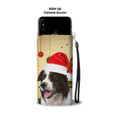 Cute Border Collie Christmas Print Wallet Case-Free Shipping