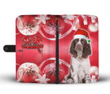 English Springer Spaniel On Christmas Print Wallet Case-Free Shipping