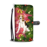 Cute Beagle Christmas Print Wallet Case-Free Shipping