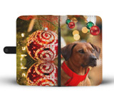 Rhodesian Ridgeback Dog On Christmas Print Wallet Case-Free Shipping