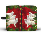 Great Pyrenees Dog Art Christmas Print Wallet Case-Free Shipping