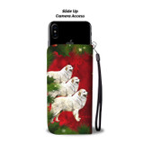 Great Pyrenees Dog Art Christmas Print Wallet Case-Free Shipping