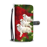 Great Pyrenees Dog Art Christmas Print Wallet Case-Free Shipping