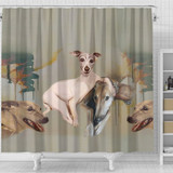 Italian Greyhound Print Shower Curtain-Free Shipping