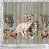 Italian Greyhound Print Shower Curtain-Free Shipping