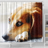 Beagle Dog Art Print Shower Curtains-Free Shipping