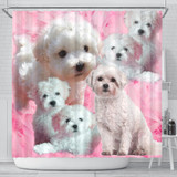 Bolognese Dog Print Shower Curtain-Free Shipping