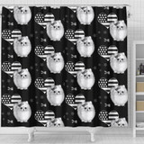 Pomeranian Dog Patterns Print Shower Curtain-Free Shipping