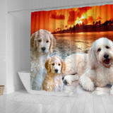 Goldendoodle Print Shower Curtains-Free Shipping