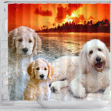 Goldendoodle Print Shower Curtains-Free Shipping