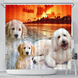 Goldendoodle Print Shower Curtains-Free Shipping