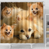 Pomeranian Print Shower Curtains-Free Shipping