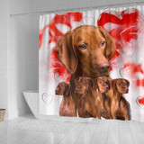 Cute Vizsla Print Shower Curtains-Free Shipping