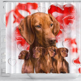 Cute Vizsla Print Shower Curtains-Free Shipping