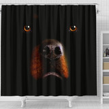 Rottweiler Dog On Black Print Shower Curtains-Free Shipping