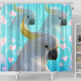 Cockatoo Parrot Print Shower Curtain-Free Shipping