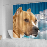 American Staffordshire Terrier Print Shower Curtains-Free Shipping