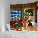 Amazing German Shepherd Print Shower Curtains-Free Shipping
