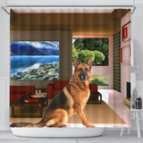 Amazing German Shepherd Print Shower Curtains-Free Shipping