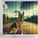 Amazing German Shepherd Print Shower Curtains-Free Shipping