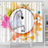 Lipizzan Horse Print Shower Curtain-Free Shipping