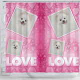 Pomeranian Dog Love Print Shower Curtain-Free Shipping