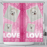 Pomeranian Dog Love Print Shower Curtain-Free Shipping