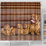 Bordeaux Mastiff Print Shower Curtains-Free Shipping