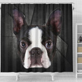 Boston Terrier Print Shower Curtains-Free Shipping