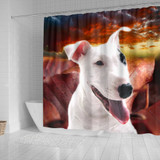 Cute Bull Terrier Print Shower Curtains-Free Shipping