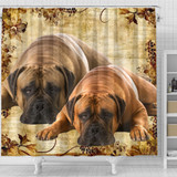 Bullmastiff Print Shower Curtains-Free Shipping