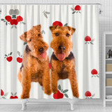 Welsh Terrier Dog Print Shower Curtain-Free Shipping