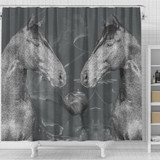 Thoroughbred Horse Print Shower Curtain-Free Shipping