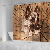 German Shepherd Print Shower Curtains-Free Shipping