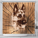 German Shepherd Print Shower Curtains-Free Shipping