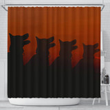 Amazing German Shepherd Dog Shadow Art Print Shower Curtains-Free Shipping